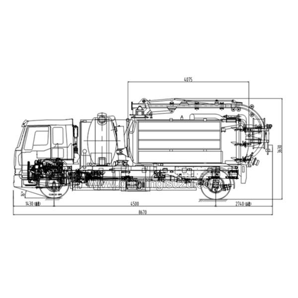 Qingling Isuzu 9000L Combo vacuum truck