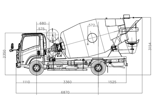 3m³ Mixer Truck-700P-4x2